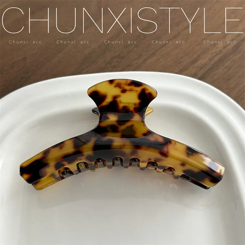 Women's Leopard Print Acetate Hair Clip Large Size