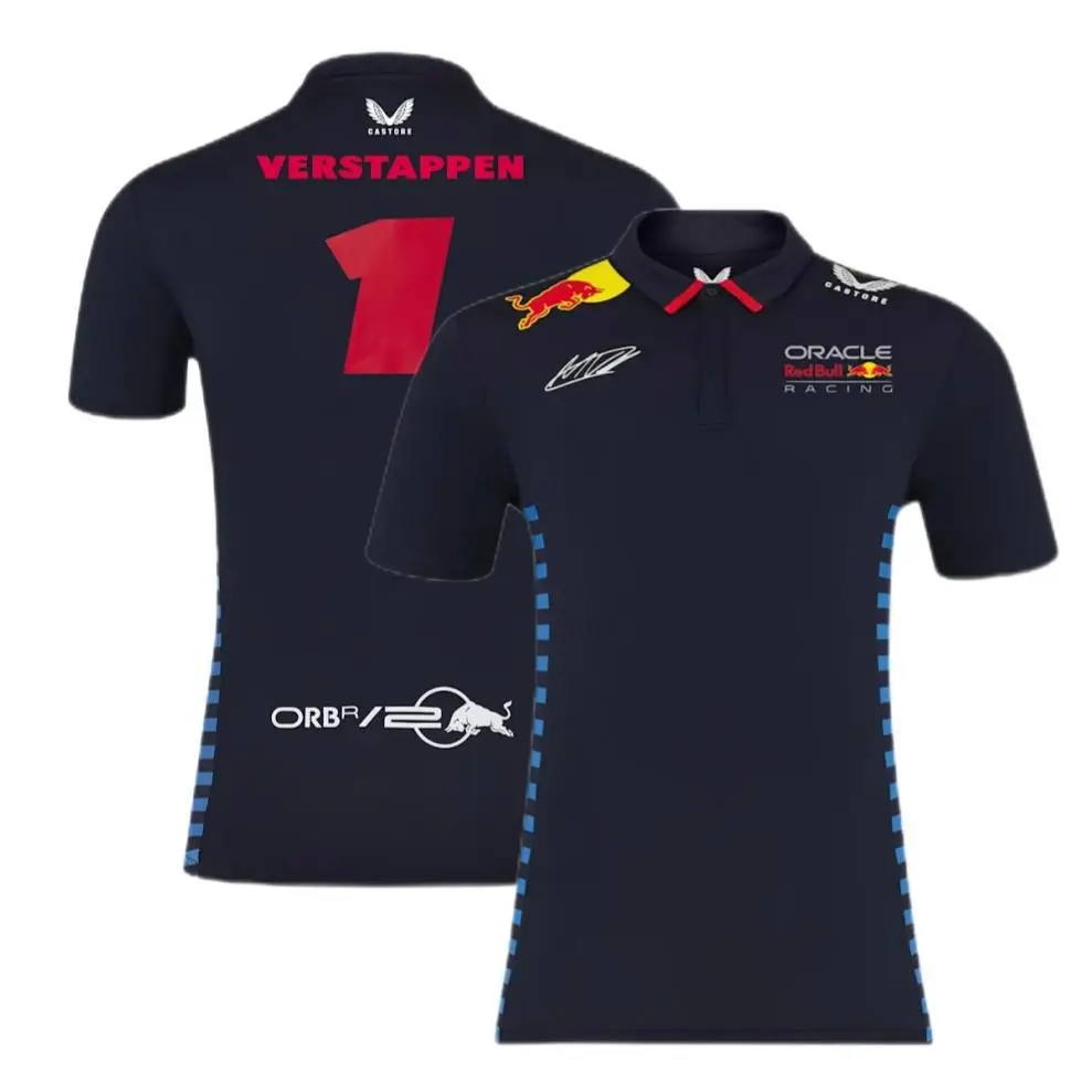 Cross-border F1 racing new POLO shirt motorcycle suit mountain breathable quick-drying round neck short-sleeved POLO off-road shirt
