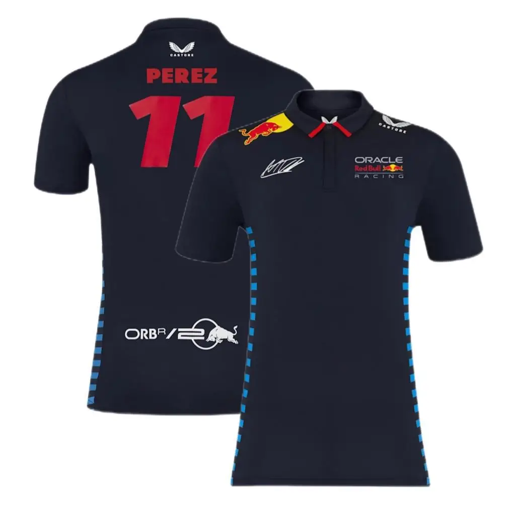 Cross-border F1 racing new POLO shirt motorcycle suit mountain breathable quick-drying round neck short-sleeved POLO off-road shirt