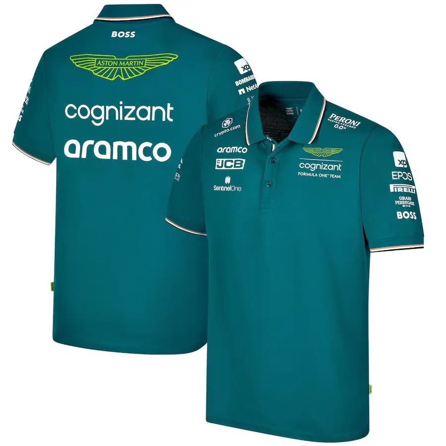 Cross-border F1 racing new POLO shirt motorcycle suit mountain breathable quick-drying round neck short-sleeved POLO off-road shirt