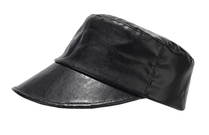 Women Winter PU Visor Hats Brown Black — feature 8