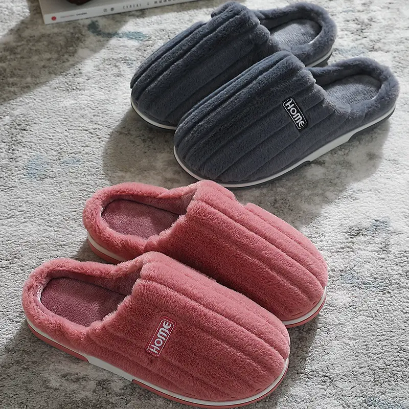 Household Cotton Slippers for Women, Winter Large Size Indoor Home Slippers, Men's Winter Plush Warm Cotton Slippers, Wholesale