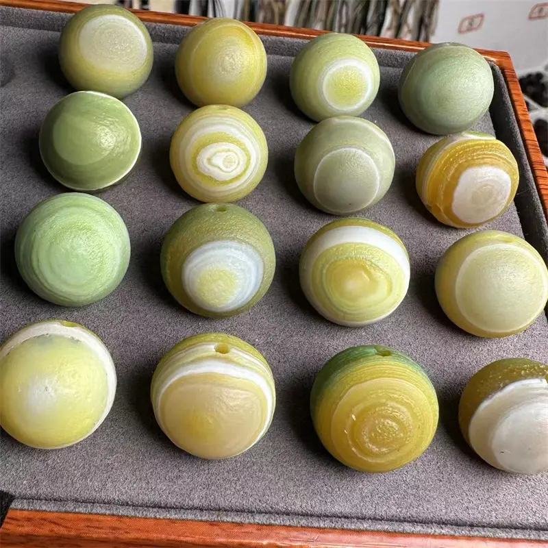 Silk Weathered Frosted Eye Agate Beads 20mm - Image 2