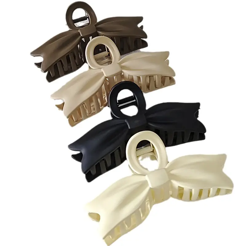 Women's Large Bow Hair Clip Matte Finish Solid Color - Image 8