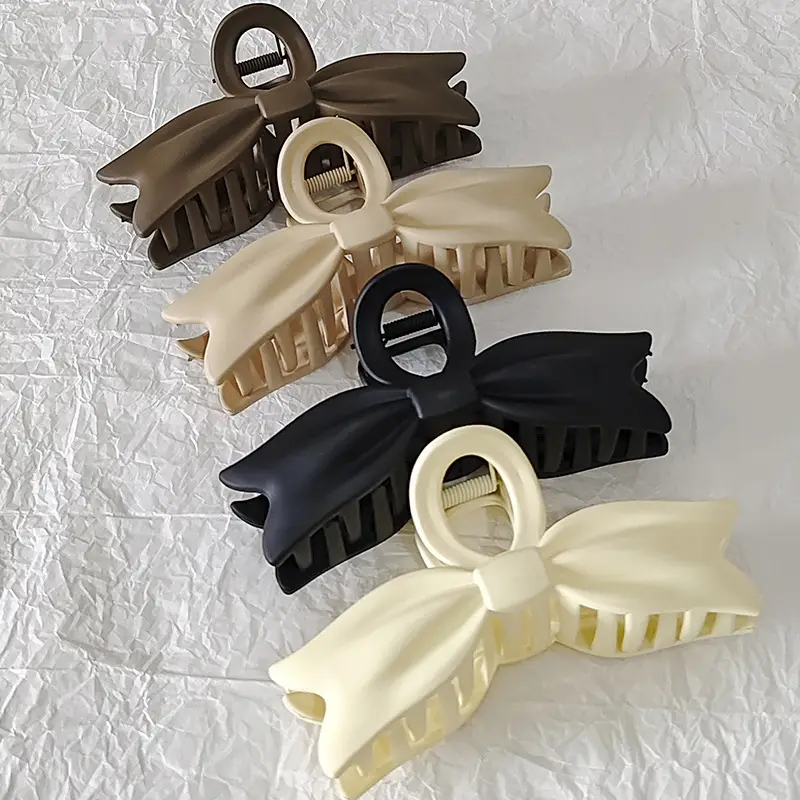 Women's Large Bow Hair Clip Matte Finish Solid Color — feature 6