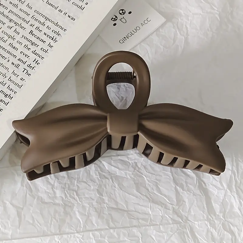 Women's Large Bow Hair Clip Matte Finish Solid Color — feature 8
