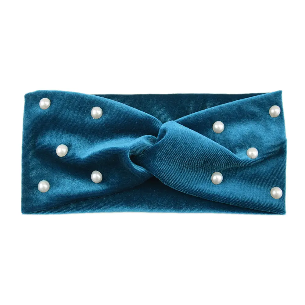 Pearl Velvet Cross Hair Bands Warm Ear Protection - Image 11