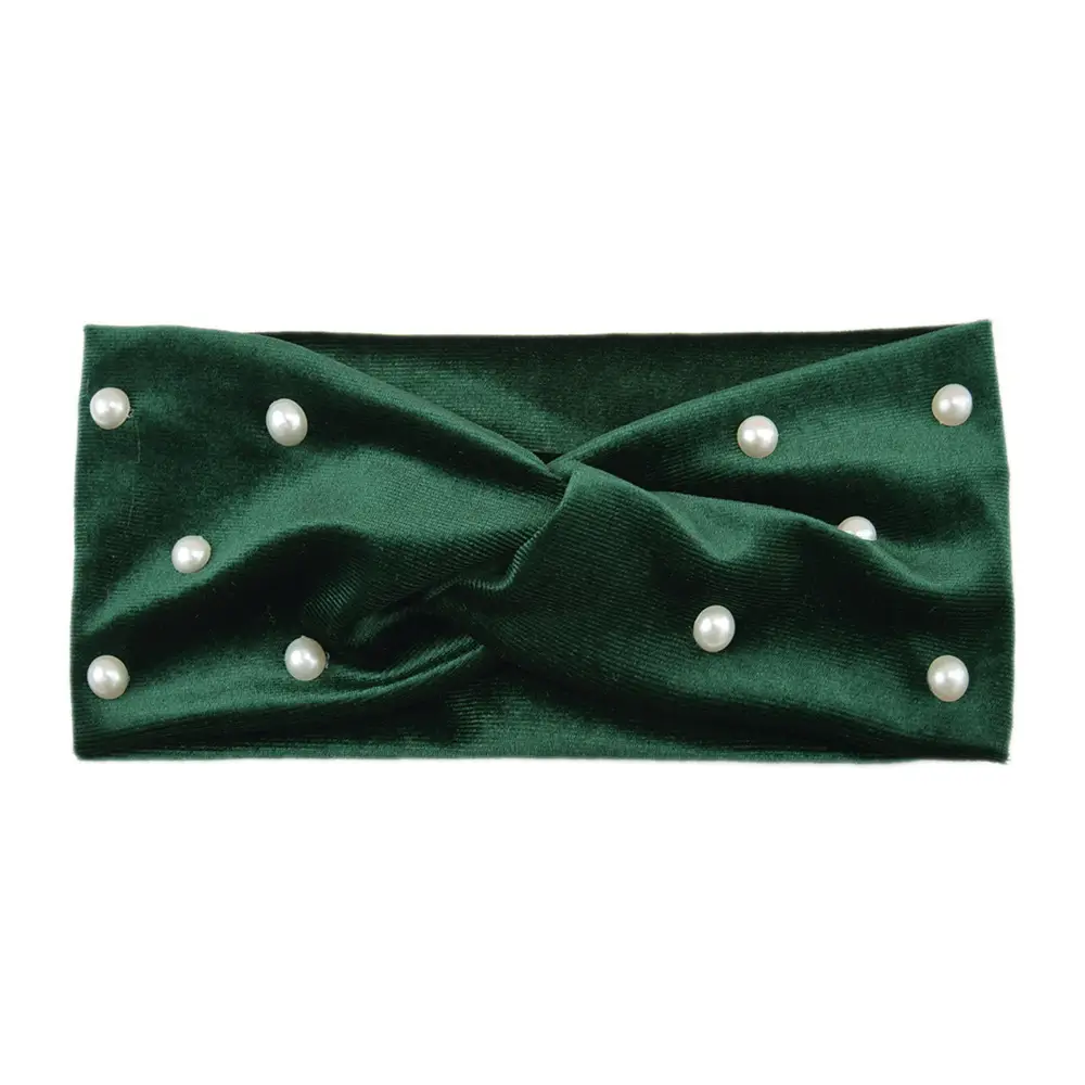 Pearl Velvet Cross Hair Bands Warm Ear Protection - Image 12