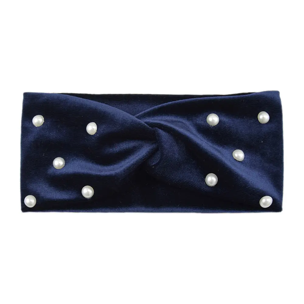 Pearl Velvet Cross Hair Bands Warm Ear Protection - Image 13