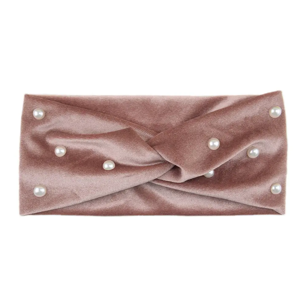 Pearl Velvet Cross Hair Bands Warm Ear Protection - Image 14