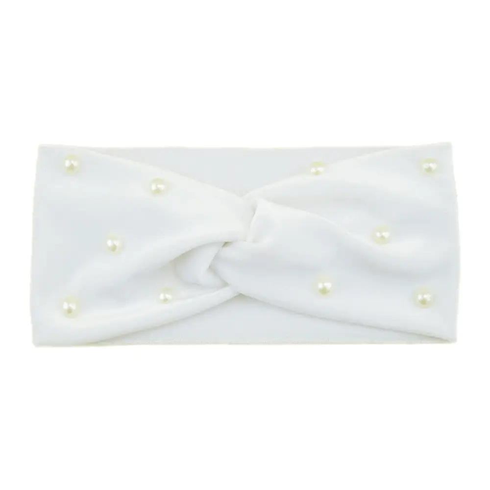 Pearl Velvet Cross Hair Bands Warm Ear Protection - Image 2