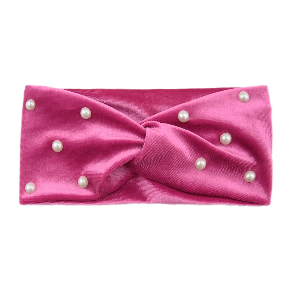 Pearl Velvet Cross Hair Bands Warm Ear Protection - Image 6