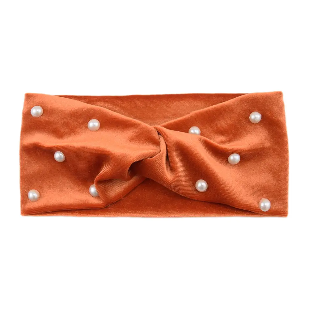 Pearl Velvet Cross Hair Bands Warm Ear Protection - Image 8