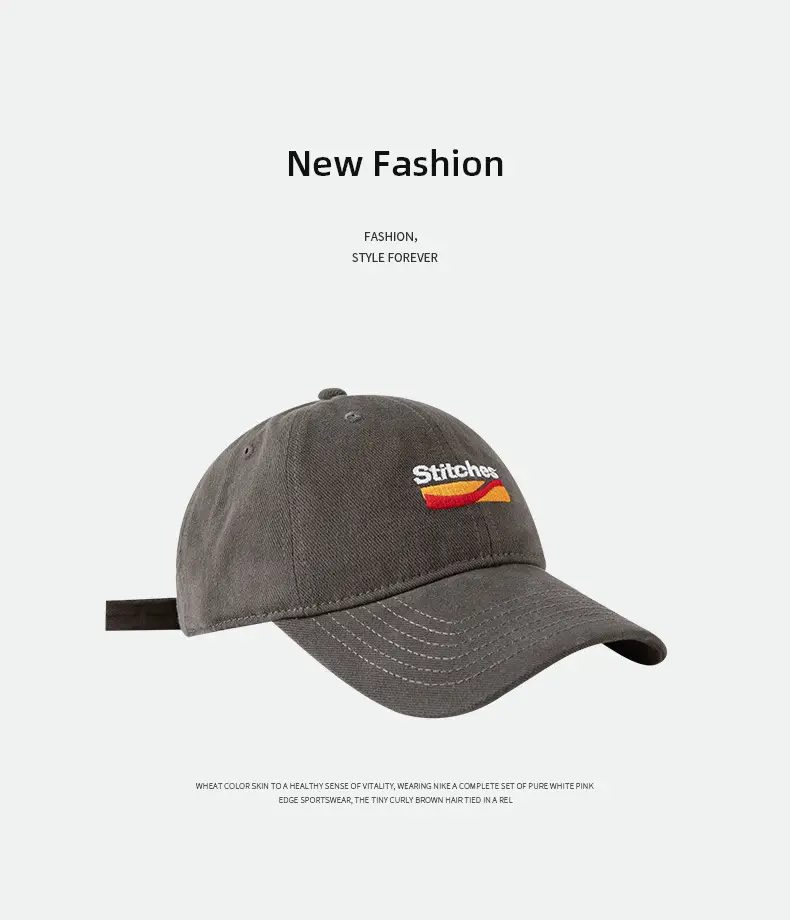 Korean Style Peaked Cap Gray 80-15cm — feature 7