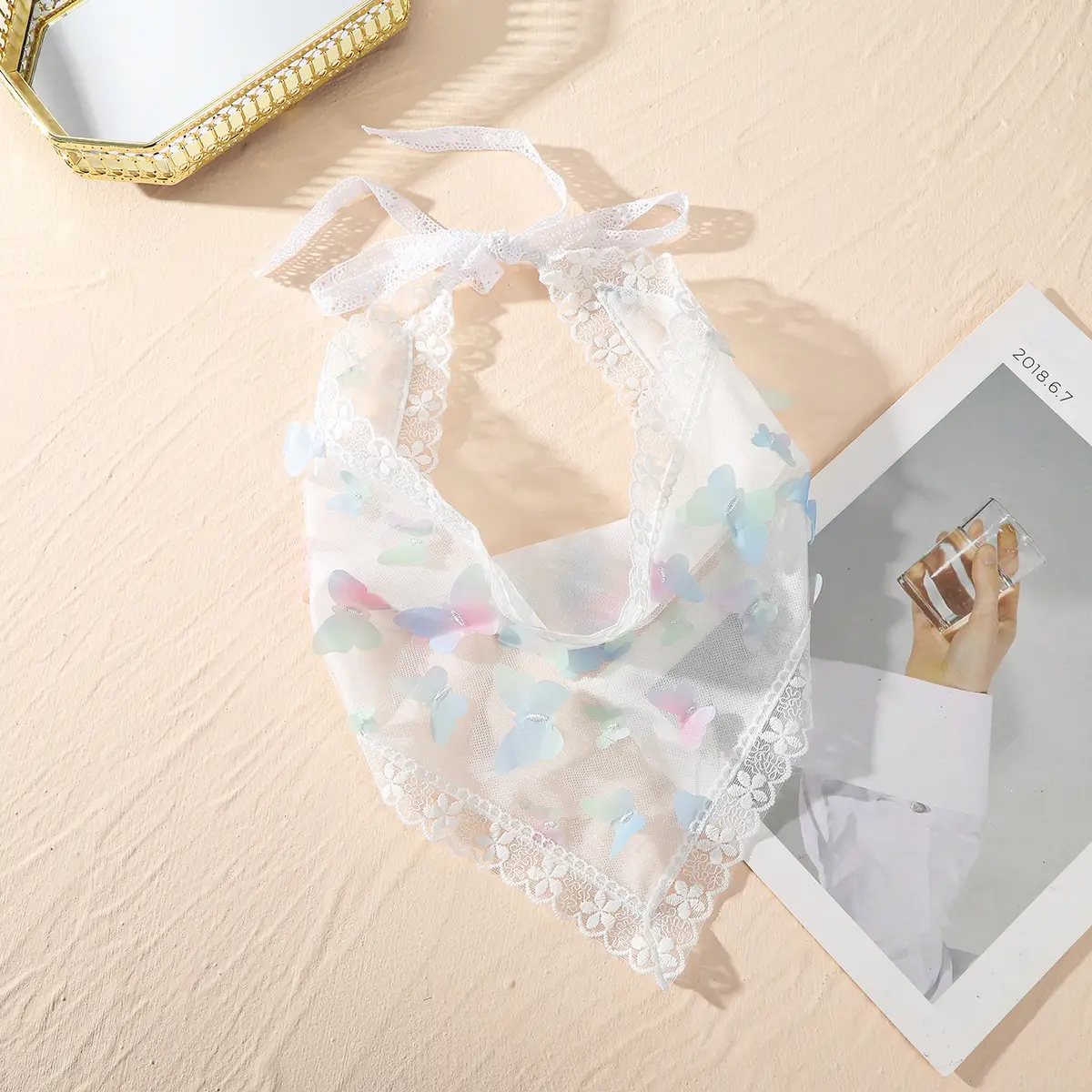 Baby Lace Hairband with Embellished Flower Design — feature 9