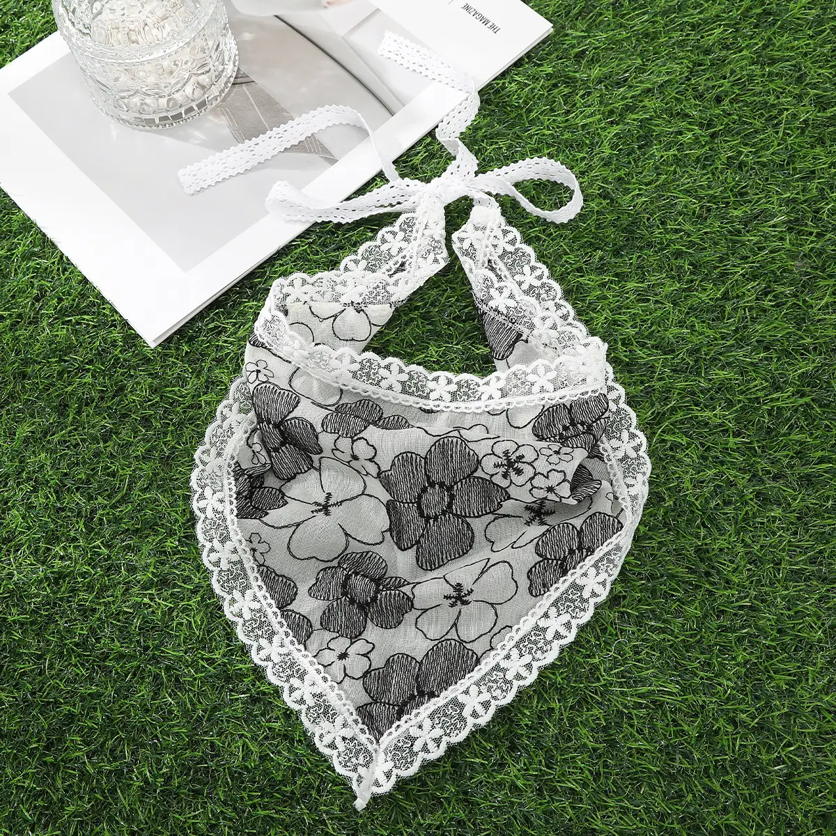 Baby Lace Hairband with Embellished Flower Design