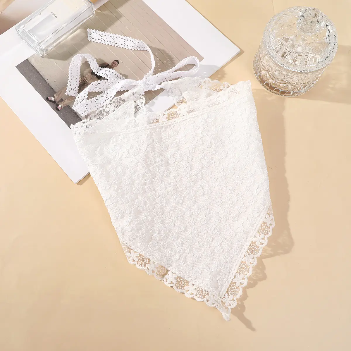 Baby Lace Hairband with Embellished Flower Design