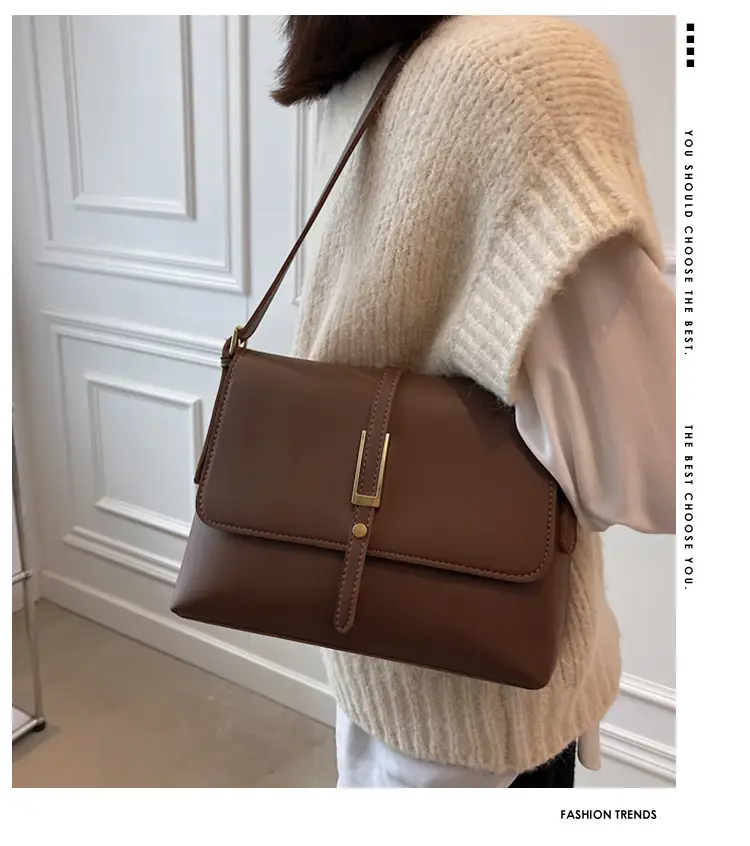 Retro Style Large Shoulder Bag for Women Brown 2026 — feature 2