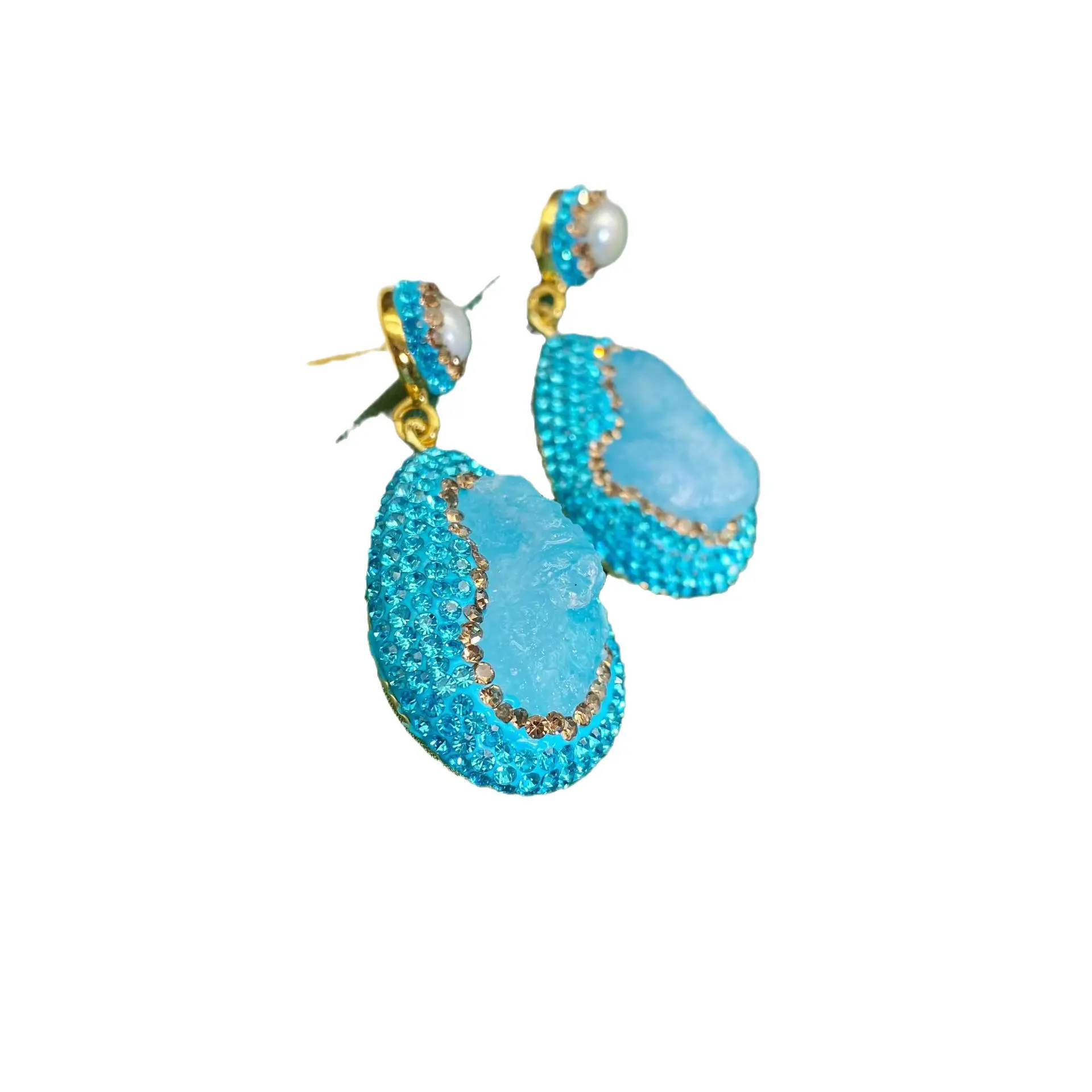 Natural Aquamarine Women's Earrings Set - Image 4