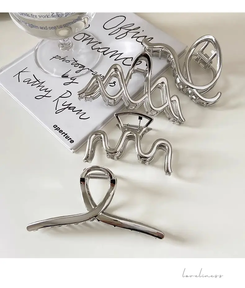 Silver Shark Clip for Women's Hair Up Buns — feature 5