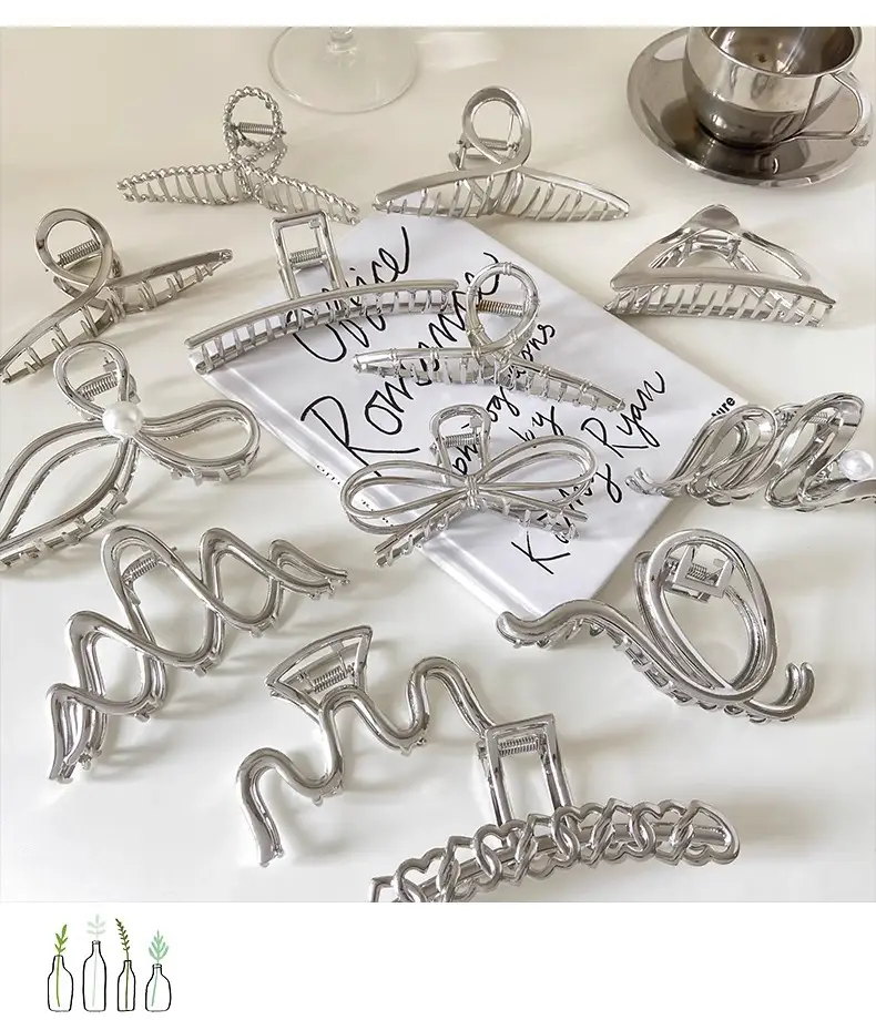 Silver Shark Clip for Women's Hair Up Buns — feature 6