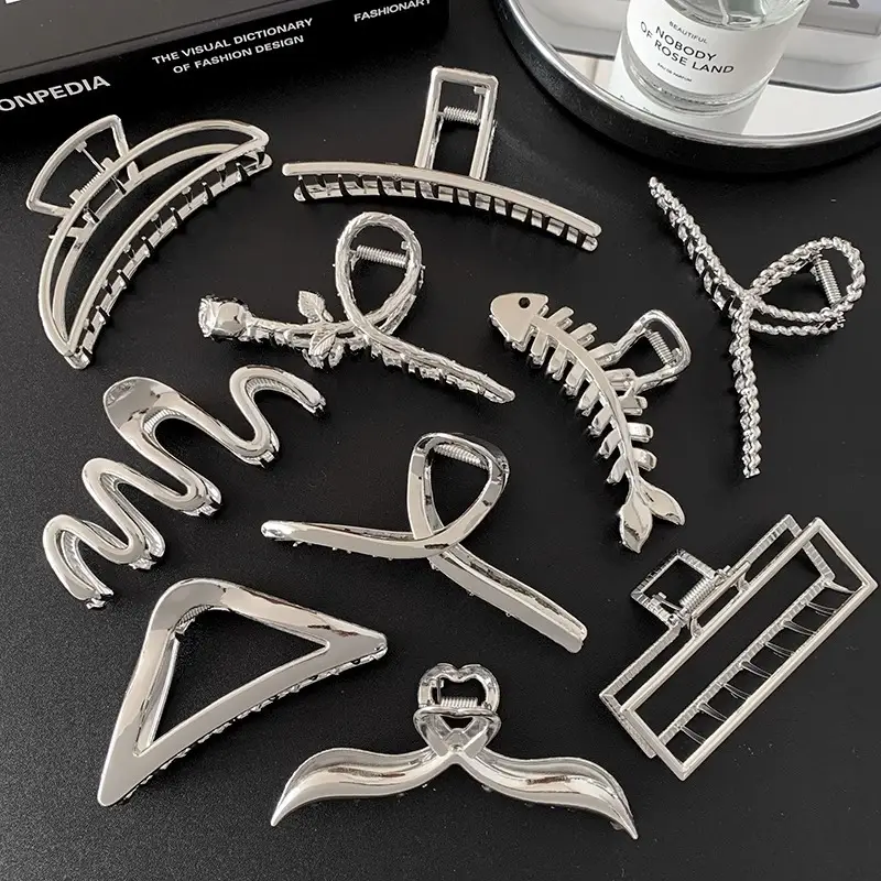 Silver Shark Clip for High-Grip Hair Band Large Size - Image 39