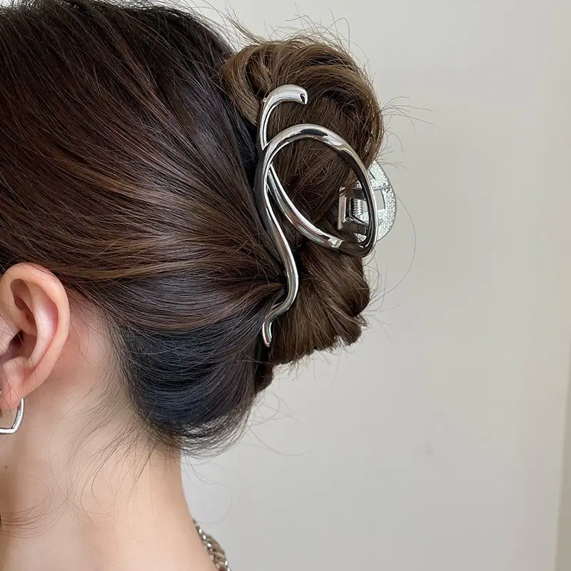 Silver Shark Clip for High-Grip Hair Band Large Size - Image 11