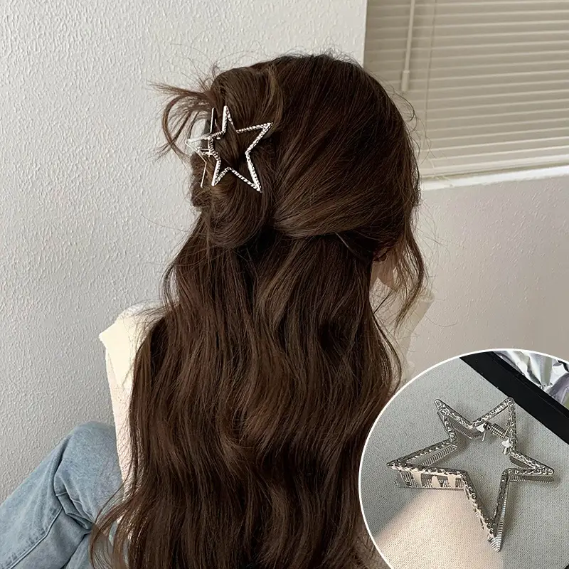 Silver Shark Clip for High-Grip Hair Band Large Size - Image 2