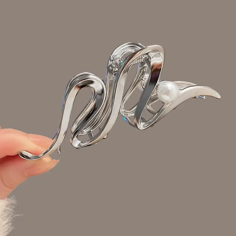 Silver Shark Clip for High-Grip Hair Band Large Size - Image 6