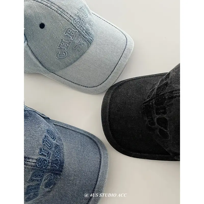 Black 3D Bear Ears Denim Peaked Cap Women - Image 5