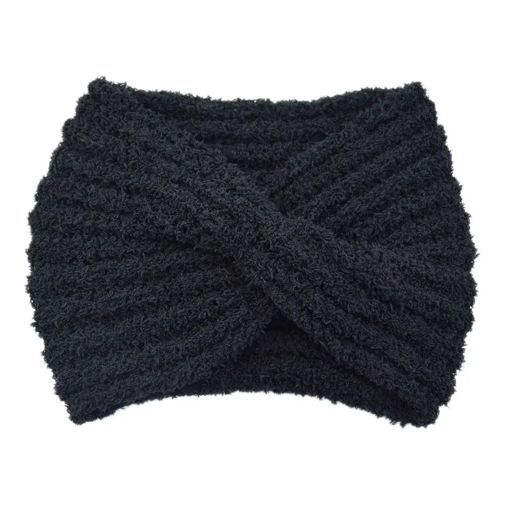 Black Knitted Wide Edge Headband for Women — feature 9