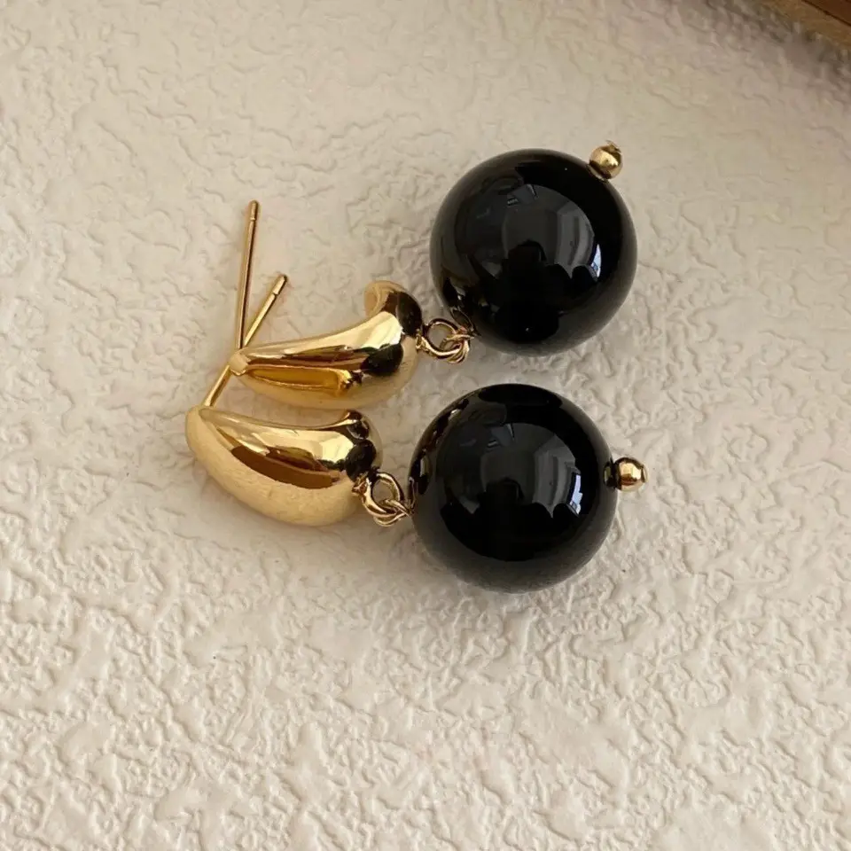 925 Silver Earrings Black Onyx Natural Black Onyx - Image 3