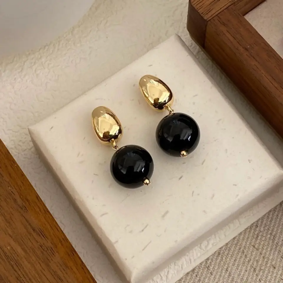 925 Silver Earrings Black Onyx Natural Black Onyx - Image 4