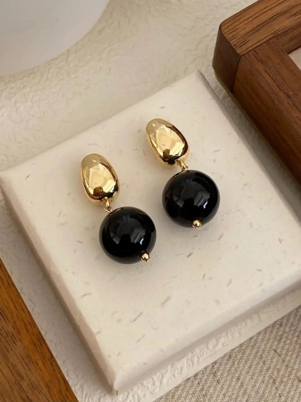 925 Silver Earrings Black Onyx Natural Black Onyx — feature 1