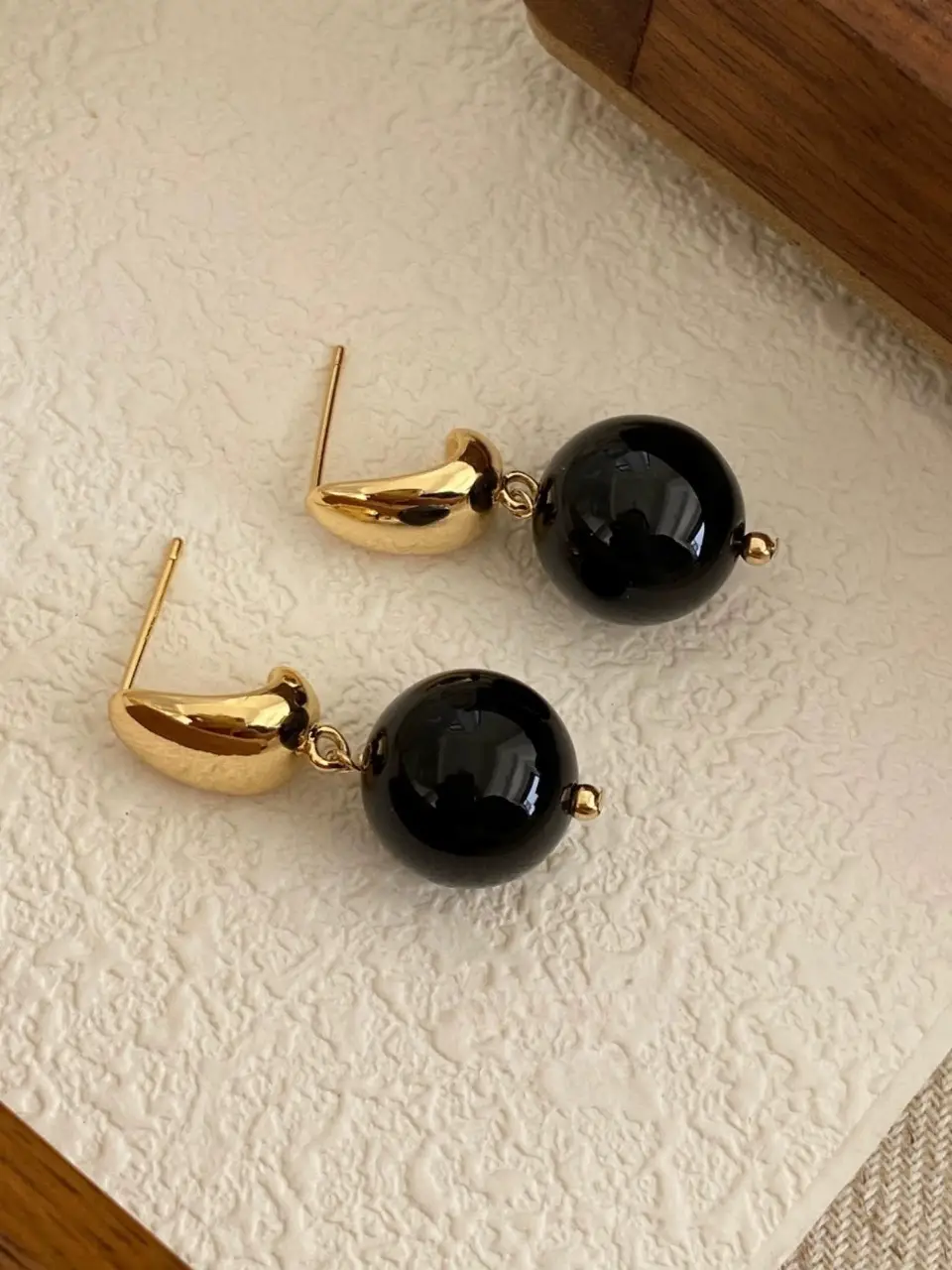925 Silver Earrings Black Onyx Natural Black Onyx — feature 2