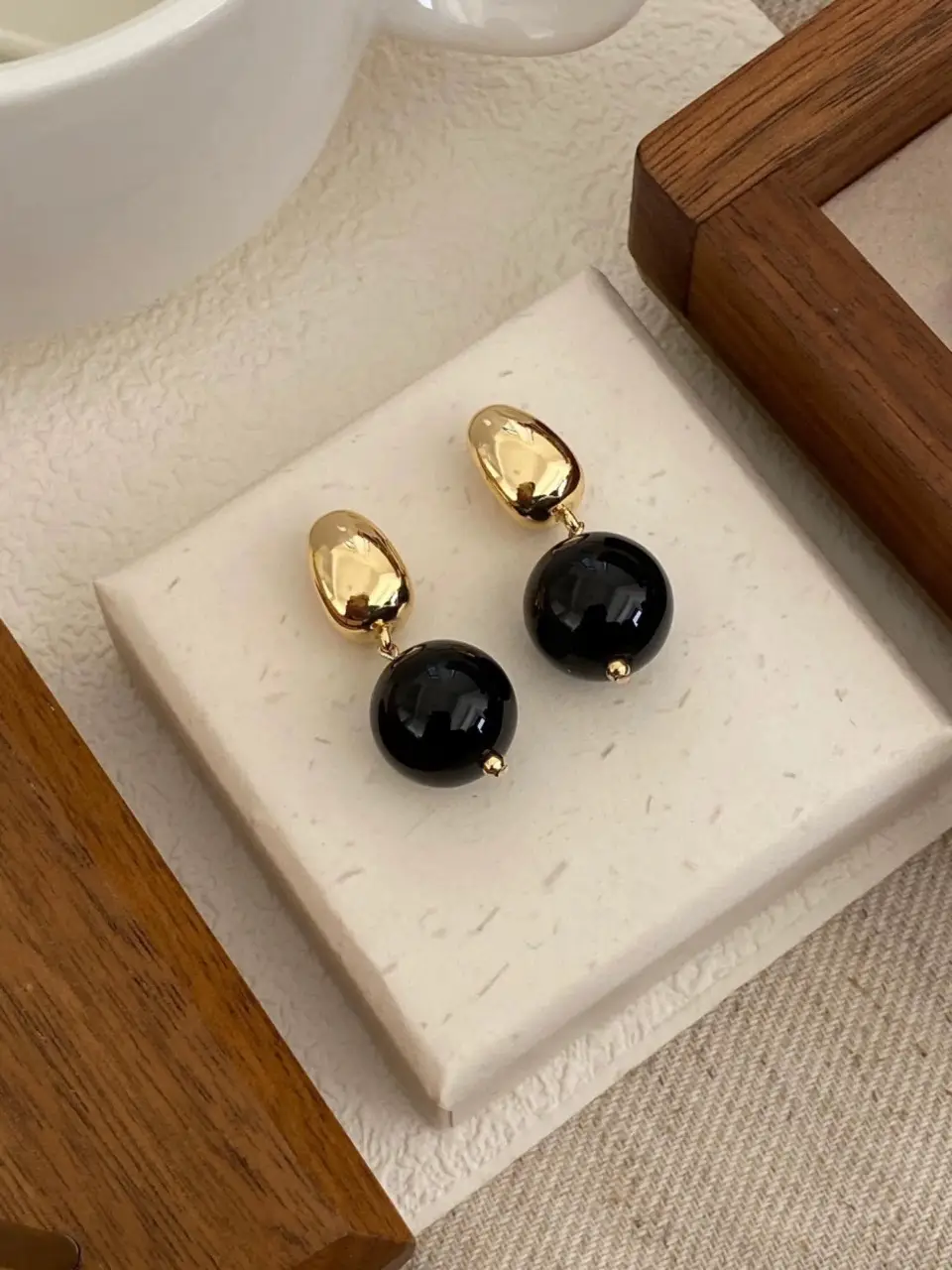 925 Silver Earrings Black Onyx Natural Black Onyx — feature 4