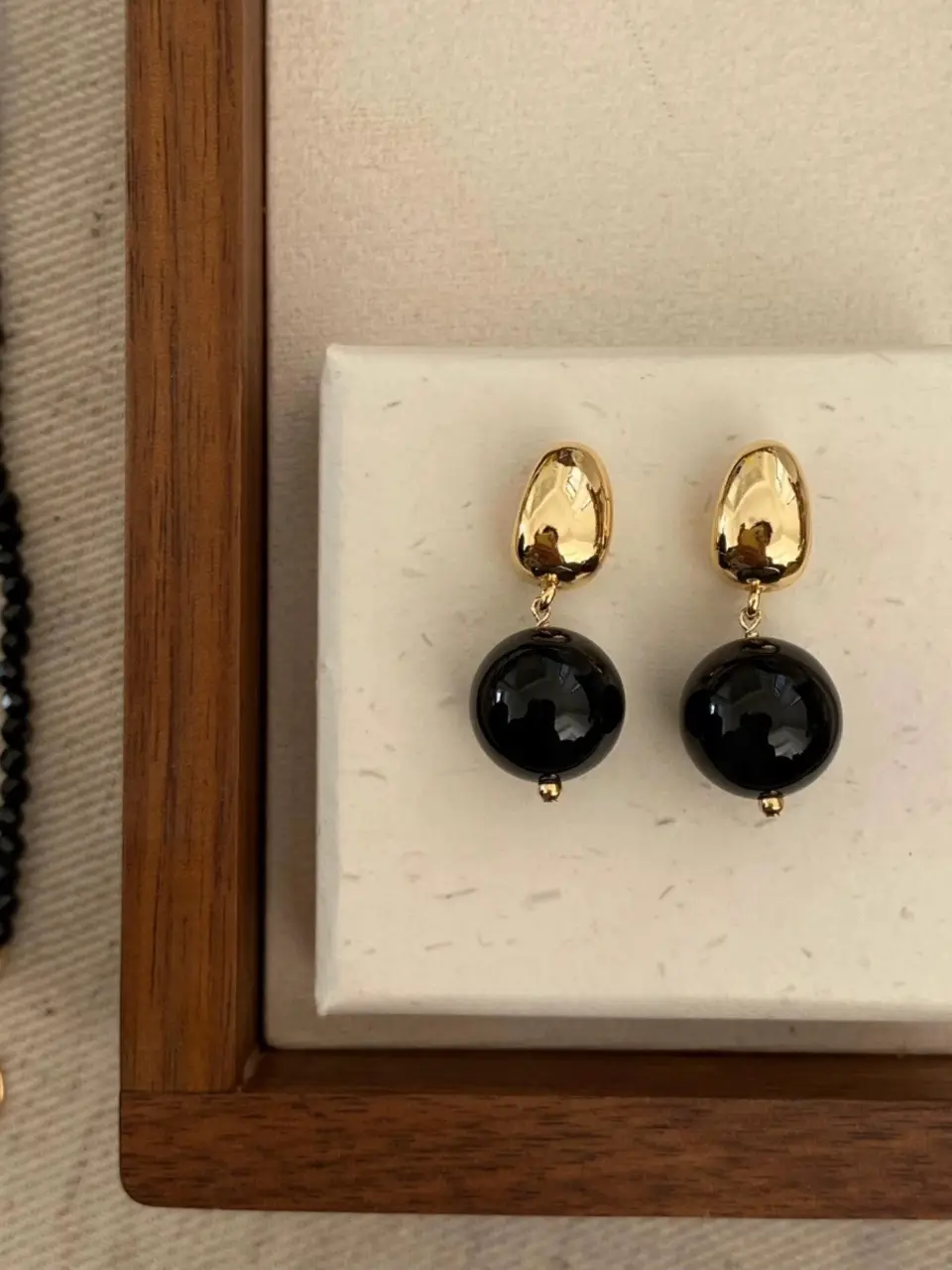 925 Silver Earrings Black Onyx Natural Black Onyx — feature 5