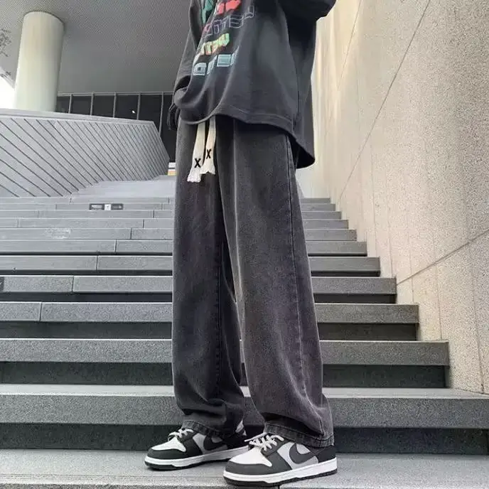 Retro Wide Leg Jeans Men Spring Autumn New American High Street - Image 6