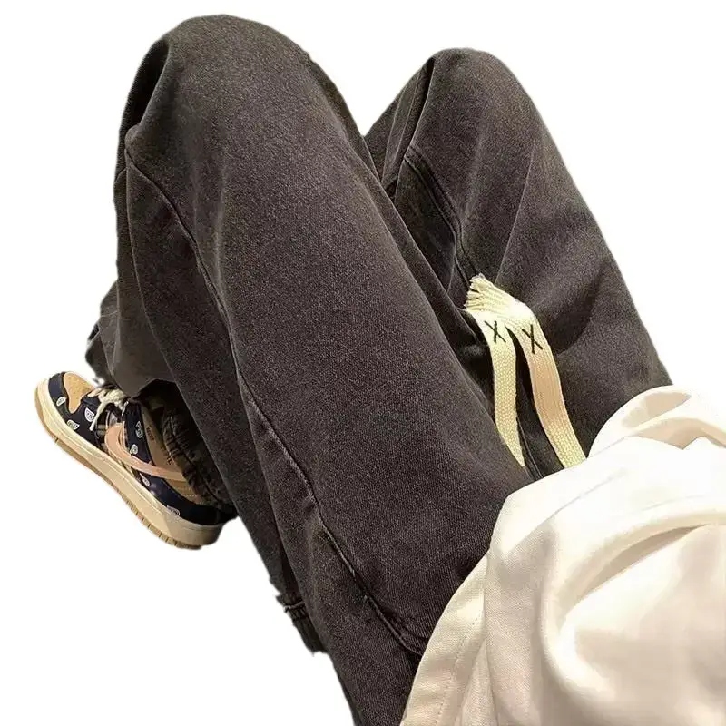 Retro Wide Leg Jeans Men Spring Autumn New American High Street - Image 8