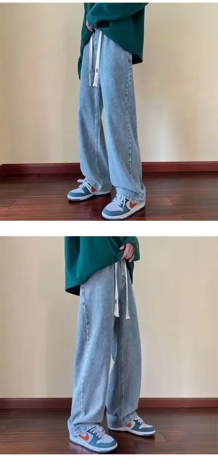 Retro Wide Leg Jeans Men Spring Autumn New American High Street — feature 10