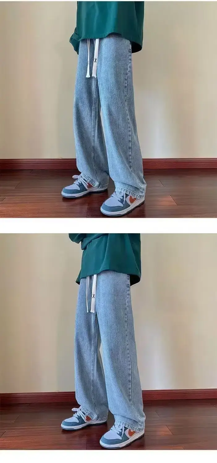 Retro Wide Leg Jeans Men Spring Autumn New American High Street — feature 11