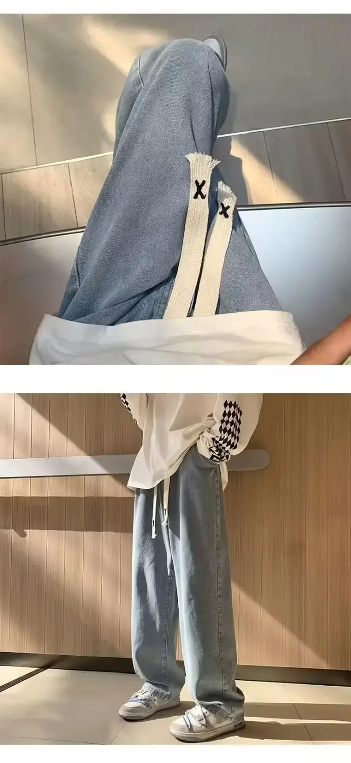 Retro Wide Leg Jeans Men Spring Autumn New American High Street — feature 13