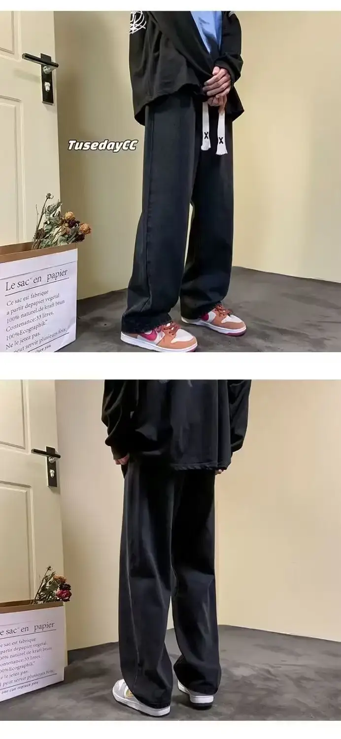 Retro Wide Leg Jeans Men Spring Autumn New American High Street — feature 6