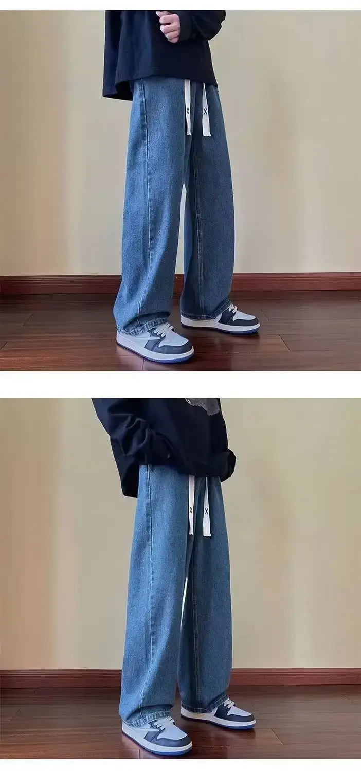 Retro Wide Leg Jeans Men Spring Autumn New American High Street — feature 8