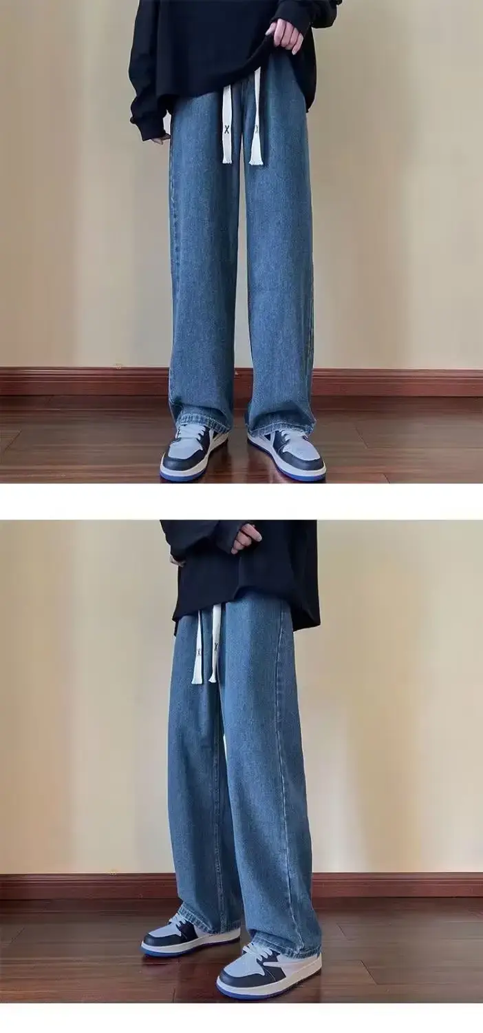 Retro Wide Leg Jeans Men Spring Autumn New American High Street — feature 9