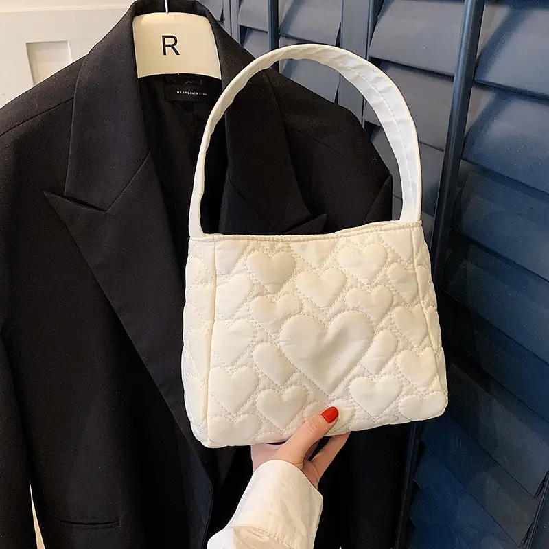 White Quilted Shoulder Bag for Women 2023 Summer - Image 6