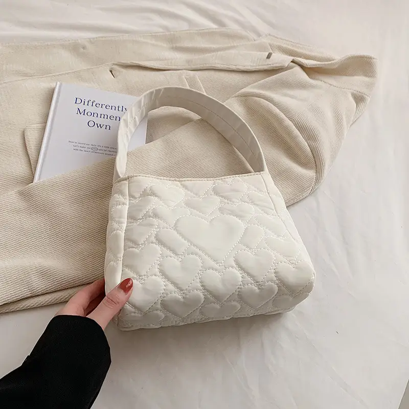 White Quilted Shoulder Bag for Women 2023 Summer - Image 2