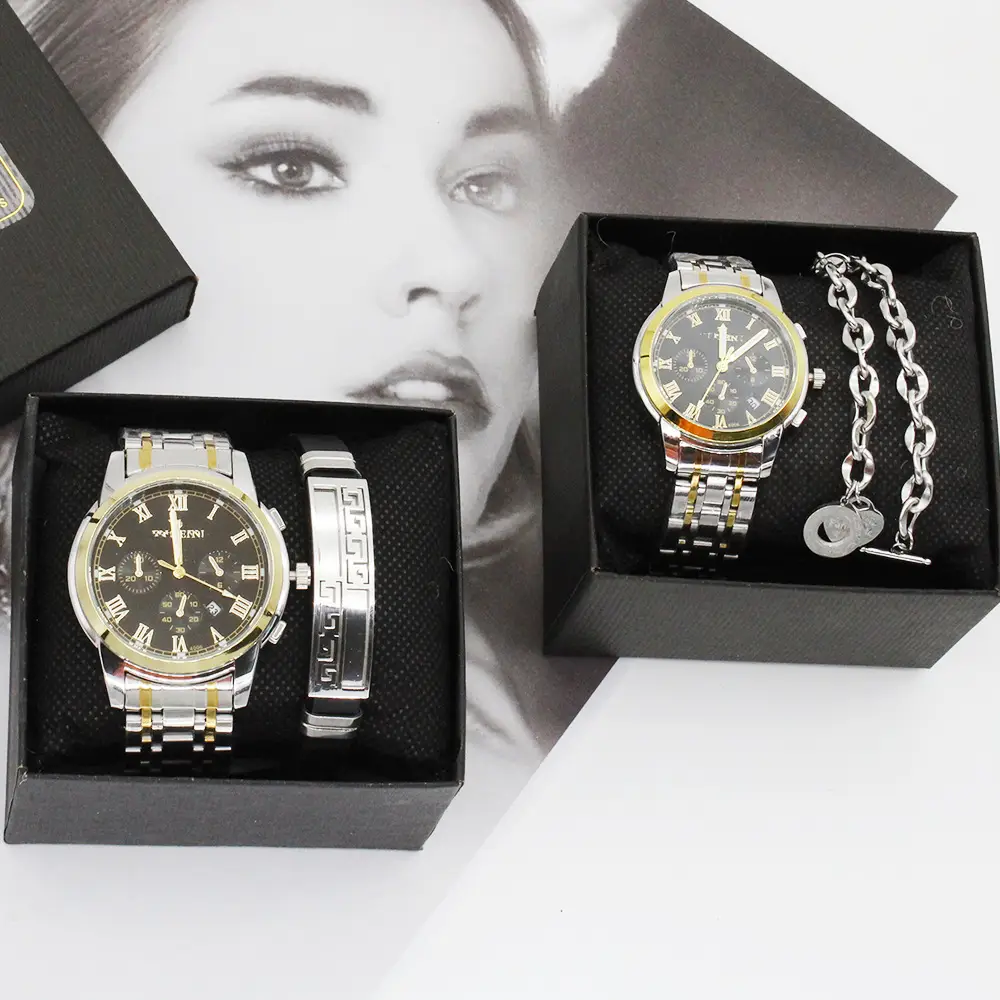 Couple's Watch Set Gold Black Waterproof High-End Watches — feature 10