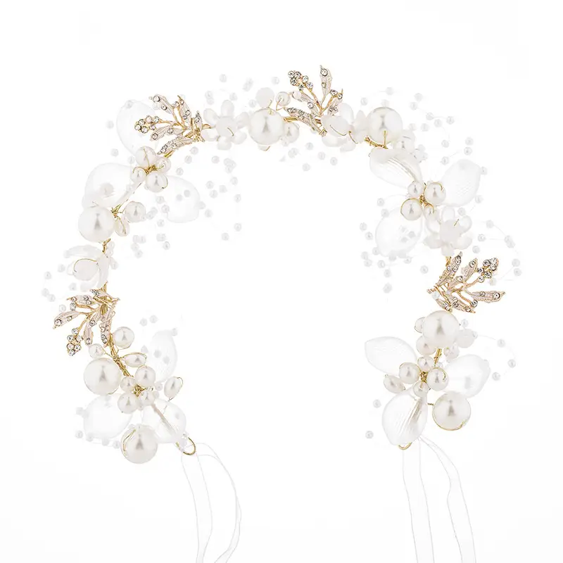Bridal Pearl Flower Hairband for Women - Image 7
