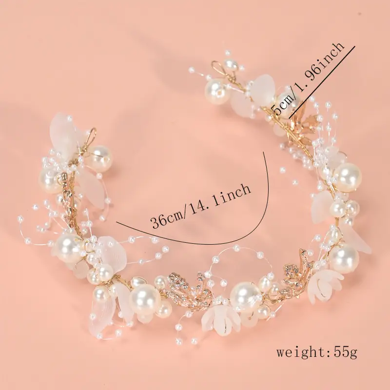 Bridal Pearl Flower Hairband for Women — feature 3